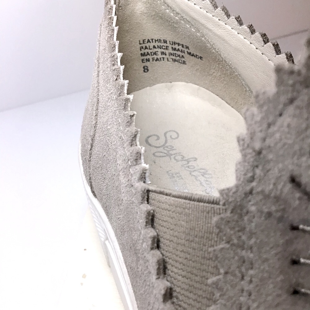 SEYCHELLES “BRIGHT” SUEDE CUTOUT SNEAKERS TAUPE  8 - Picture 3 of 7